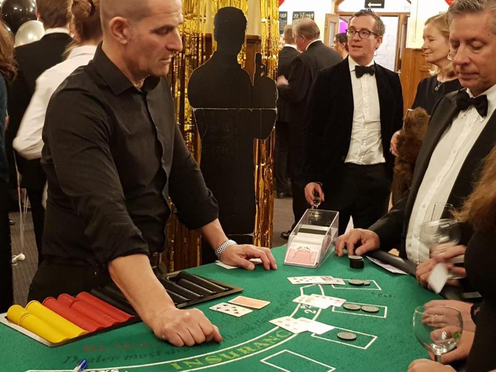 BLACK JACK TABLES AND CROUPIERS